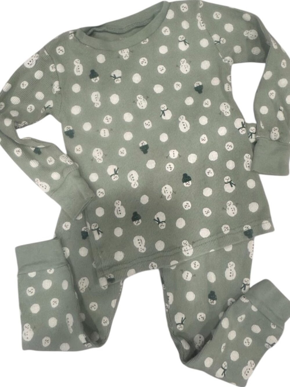 Knit Snug Fit Size 2T SNOWMEN PJs